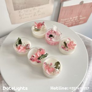 Nến thơm "Tealights" Hoa khô cao cấp