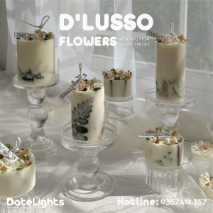 Nến trụ hoa khô "D'lusso Flowers"